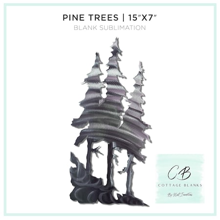 Pine Trees Wall Art Grind Sublimation Blank, 12PK